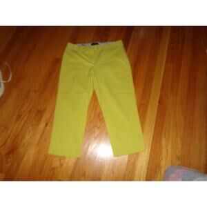 Talbots Signature chartreuse capri pants size‎ 12P back button pockets